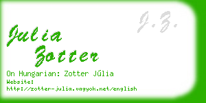 julia zotter business card