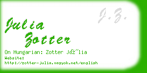 julia zotter business card